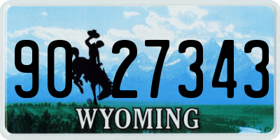 WY license plate 9027343
