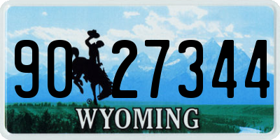 WY license plate 9027344