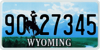 WY license plate 9027345