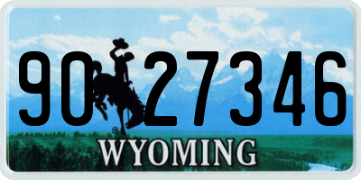 WY license plate 9027346