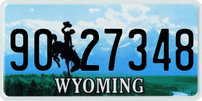 WY license plate 9027348