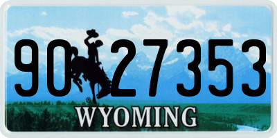 WY license plate 9027353
