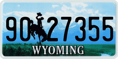 WY license plate 9027355