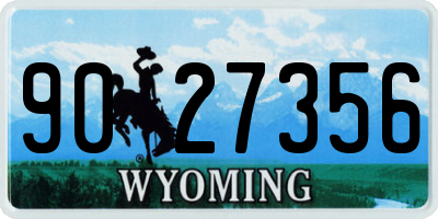 WY license plate 9027356