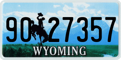 WY license plate 9027357