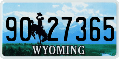 WY license plate 9027365