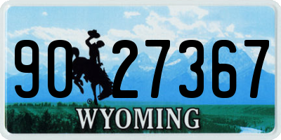 WY license plate 9027367