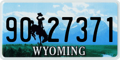 WY license plate 9027371