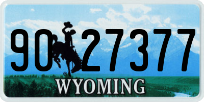 WY license plate 9027377