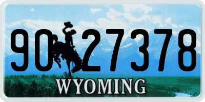 WY license plate 9027378