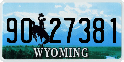 WY license plate 9027381