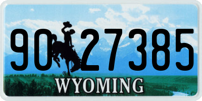 WY license plate 9027385