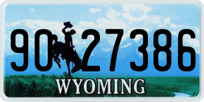 WY license plate 9027386