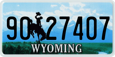 WY license plate 9027407
