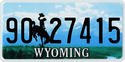 WY license plate 9027415
