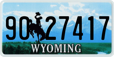 WY license plate 9027417