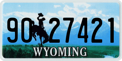 WY license plate 9027421