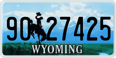 WY license plate 9027425