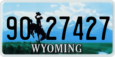 WY license plate 9027427