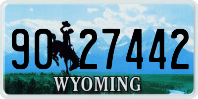 WY license plate 9027442