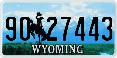 WY license plate 9027443