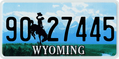 WY license plate 9027445