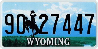 WY license plate 9027447