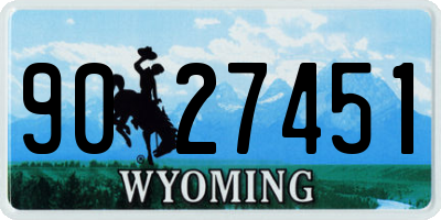 WY license plate 9027451