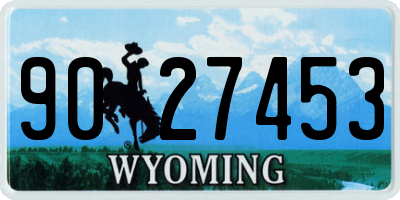 WY license plate 9027453
