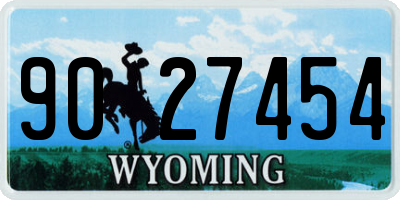 WY license plate 9027454
