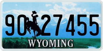 WY license plate 9027455
