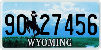 WY license plate 9027456
