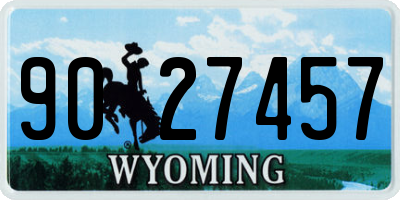 WY license plate 9027457