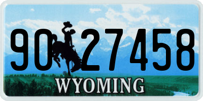 WY license plate 9027458