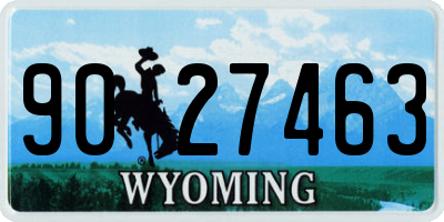 WY license plate 9027463