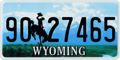 WY license plate 9027465