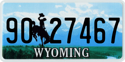 WY license plate 9027467