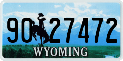 WY license plate 9027472