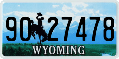 WY license plate 9027478
