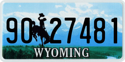 WY license plate 9027481