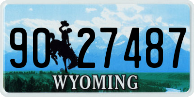 WY license plate 9027487