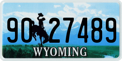 WY license plate 9027489