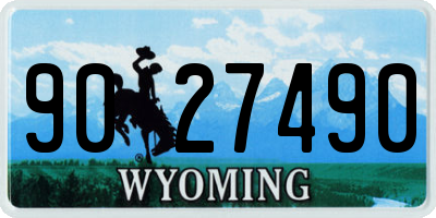 WY license plate 9027490