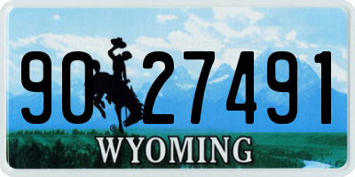 WY license plate 9027491