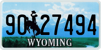 WY license plate 9027494