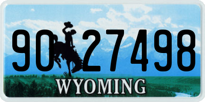 WY license plate 9027498