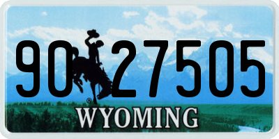 WY license plate 9027505