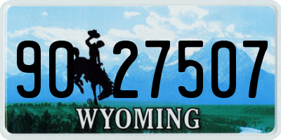 WY license plate 9027507