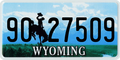 WY license plate 9027509
