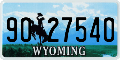 WY license plate 9027540